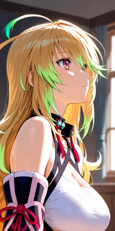 Masterpiece, 1girl, milla maxwell, tales of xillia, tall body, upper body, dynamic lighting, ultra detailed, highres, absurdres, home, 