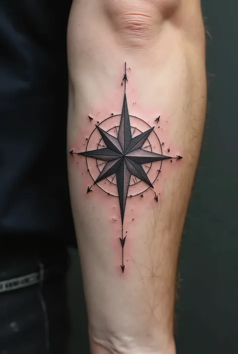 Small wind rose tattoo for men
