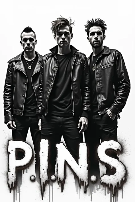 Lp album cover of a group called P.in.S. Punk rock with white background 