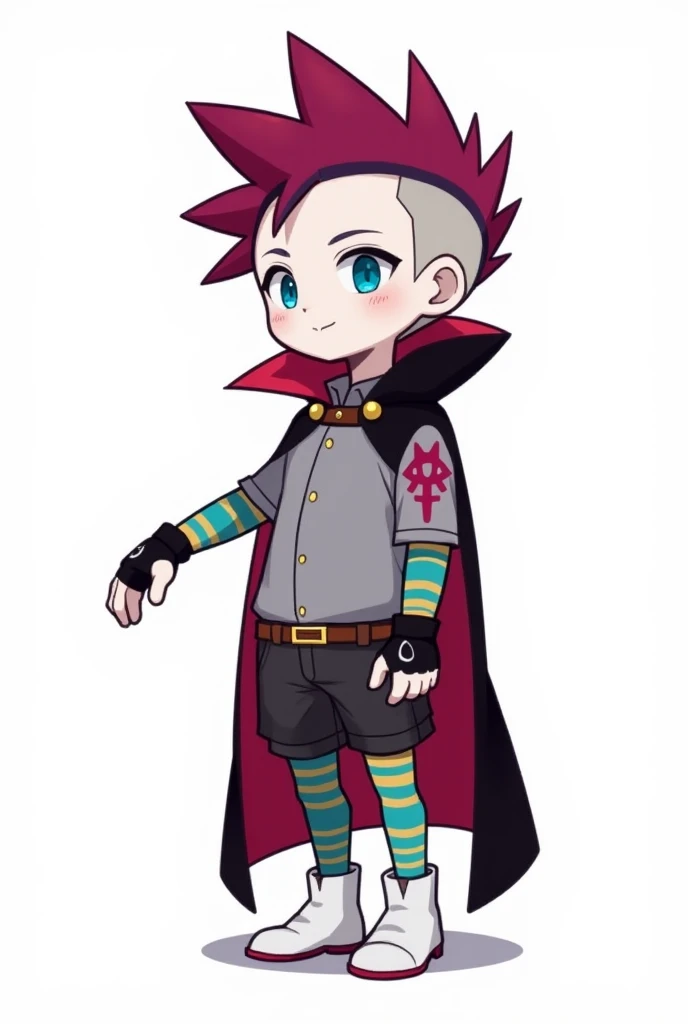 Bel is a short boy with a multi-color hair: a red Mohawk and dark-purple hair with magenta rhombus-shaped highlights, pale skin, turquoise eyes, and black eyeliner. His attire consists of a gray shirt with a right long sleeve that sports a black cuff, the ...