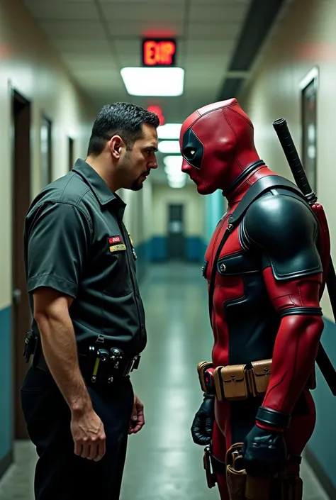 DEADPOOL and a guard, security 