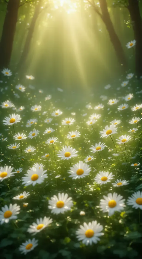 Un jardin remplis de fleurs marguerites