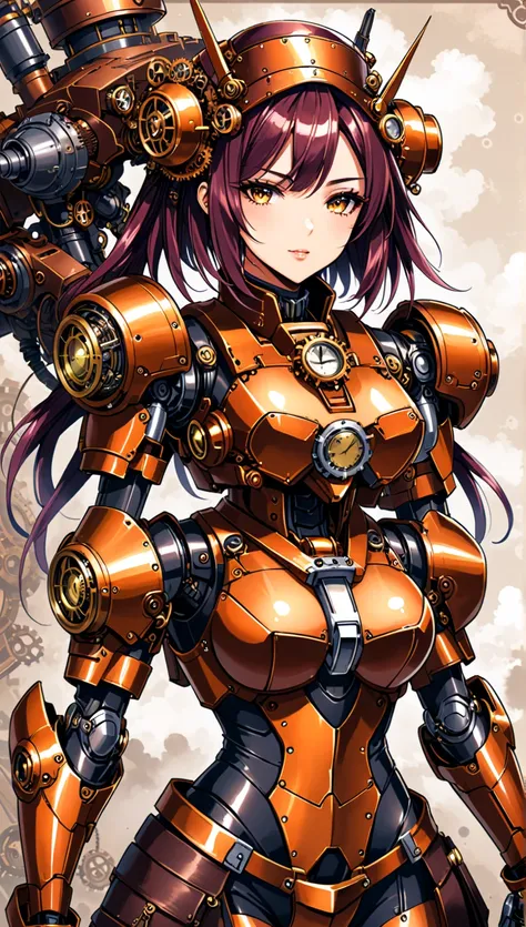 mecha girl in a steampunk style.