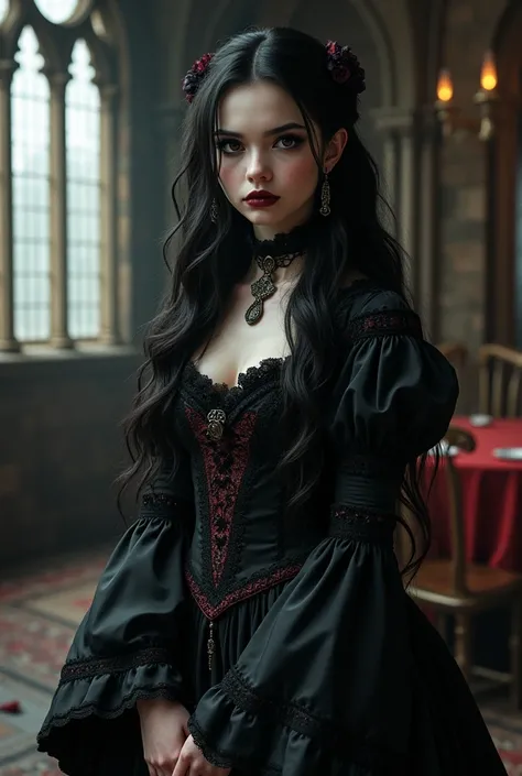 goth medieval realistic girl 