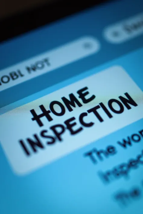 Home inspection word marked closeup on website