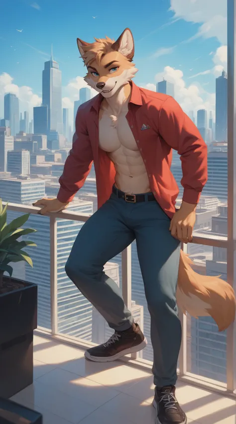 Source_furry, (((1boy))), furry, anthro, cityscape 