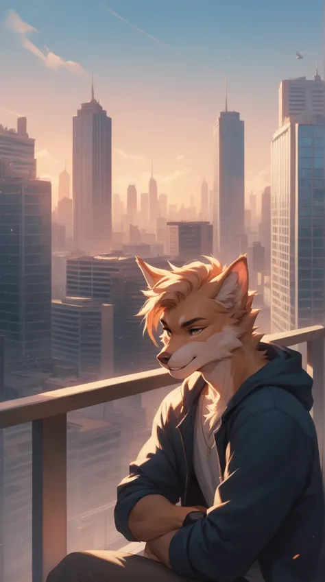 Source_furry, (((1boy))), furry, anthro, cityscape 