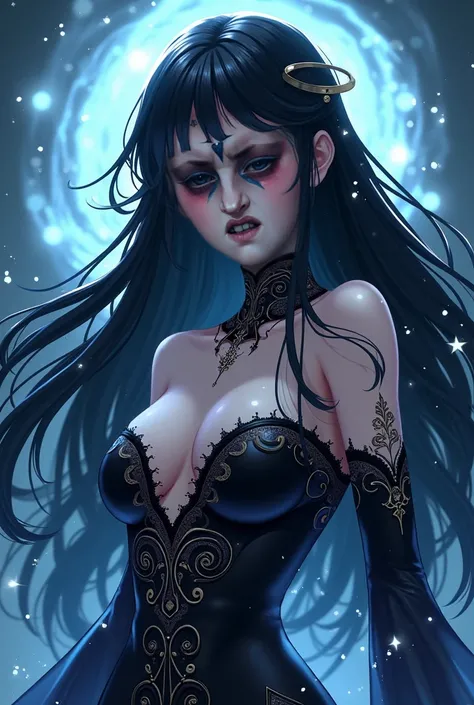 I want to generate this character, Morgaine Le Fey, and turn her into an anime style with black hair.