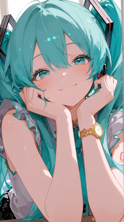  Hatsune Miku、smile、  Watch Viewers 、 wave