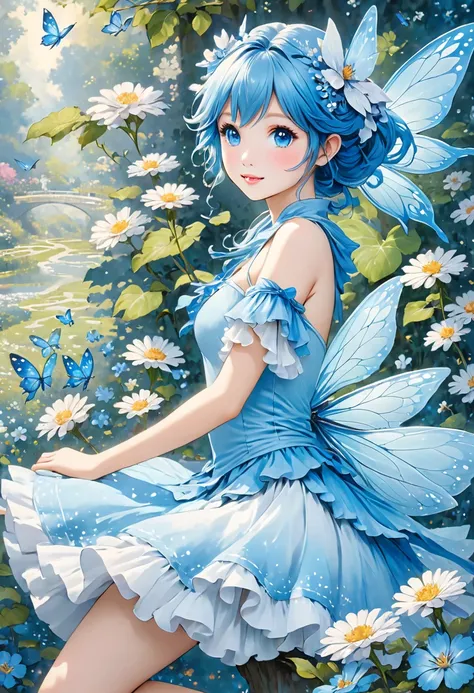 Fairy Blue  and white