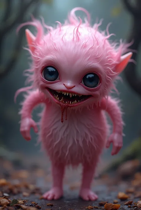 I want a pink entity, a raised appearance that seems innocent at first, but when it shows its mouth it is -stained teeth., Does he have deep eyes (Can it get really heavy)