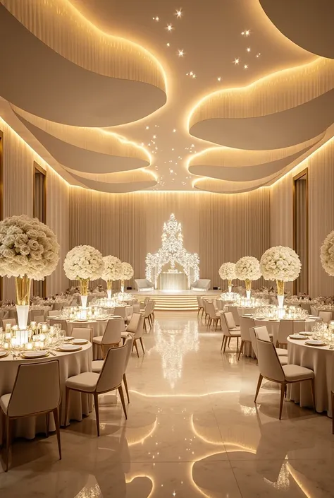  This wedding hall is the epitome of luxury and refined taste .

 The overall impression :

 The hall is designed in an elegant style ,  where elegance ,  warmth and richness of the decor .  Here you can feel the attention to detail and the harmony of the ...