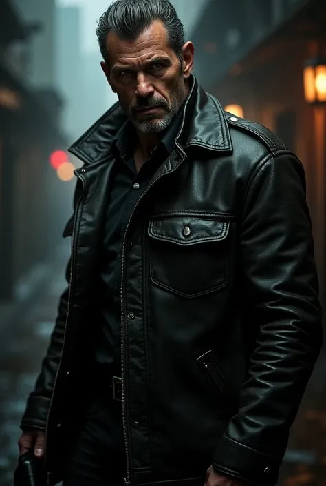 Man with leather jacket 