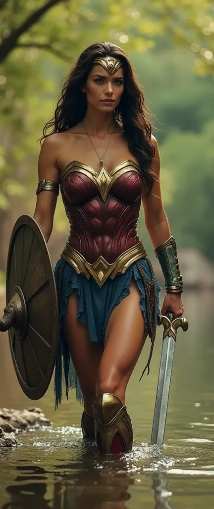 live action
Japanese Wonder Woman。smile、 muscular、Well-balanced body

Wonder Woman is the perfect costume
Depict the whole body、 Long Shots、
Wonder Woman is bathing 、woodland
Carrying a Western sword, shield, and lasso of truth