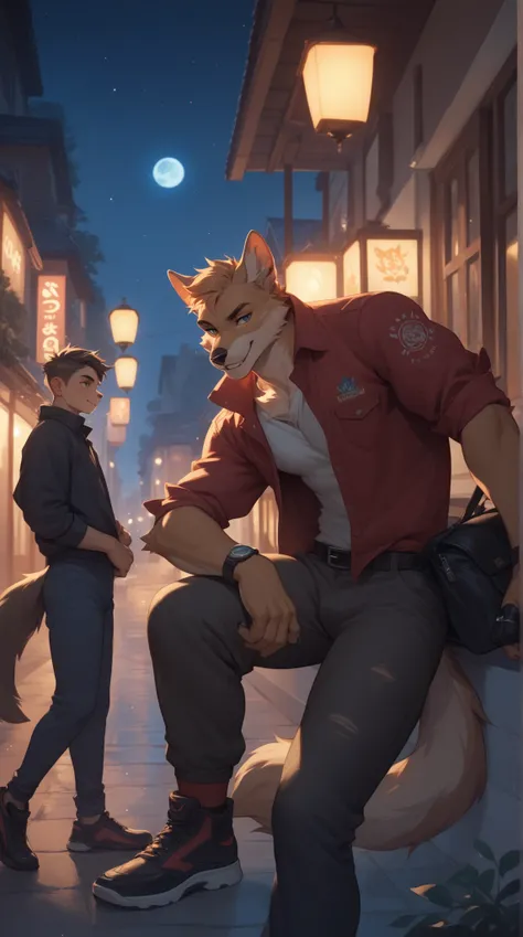 Source_furry, (((1boy))), furry, anthro, night 