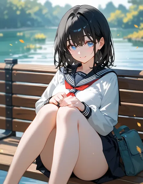 Score_9,Score_8_up,Score_7_up,highest quality, source_anime, highest quality, BREAK 1 girl, cute, 28 years old, (curvy:1.3), bangs, (medium hair,:1.2), (black hair:1.3),  (light blue eyes), (oval eyes), (wide eyes:0.7), (thin eyelashes:1.3), (large breasts...