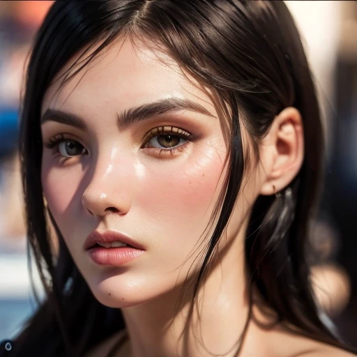 8k,hdr, beautiful, cute, masterpiece, (best quality:1.5), (realistic:1.5),(photorealistic:1.5),ultra detailed, detailed face, realistic face, (realistic skin:1.37), (intricate:1.5), woman, solo, black hair, blunt bangs, pale skin, (close-up photo:1), portr...