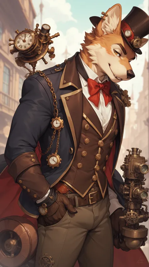 Source_furry, (((1boy))), furry, anthro, steampunk 