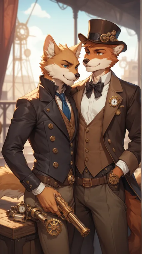 Source_furry, (((1boy))), furry, anthro, steampunk 