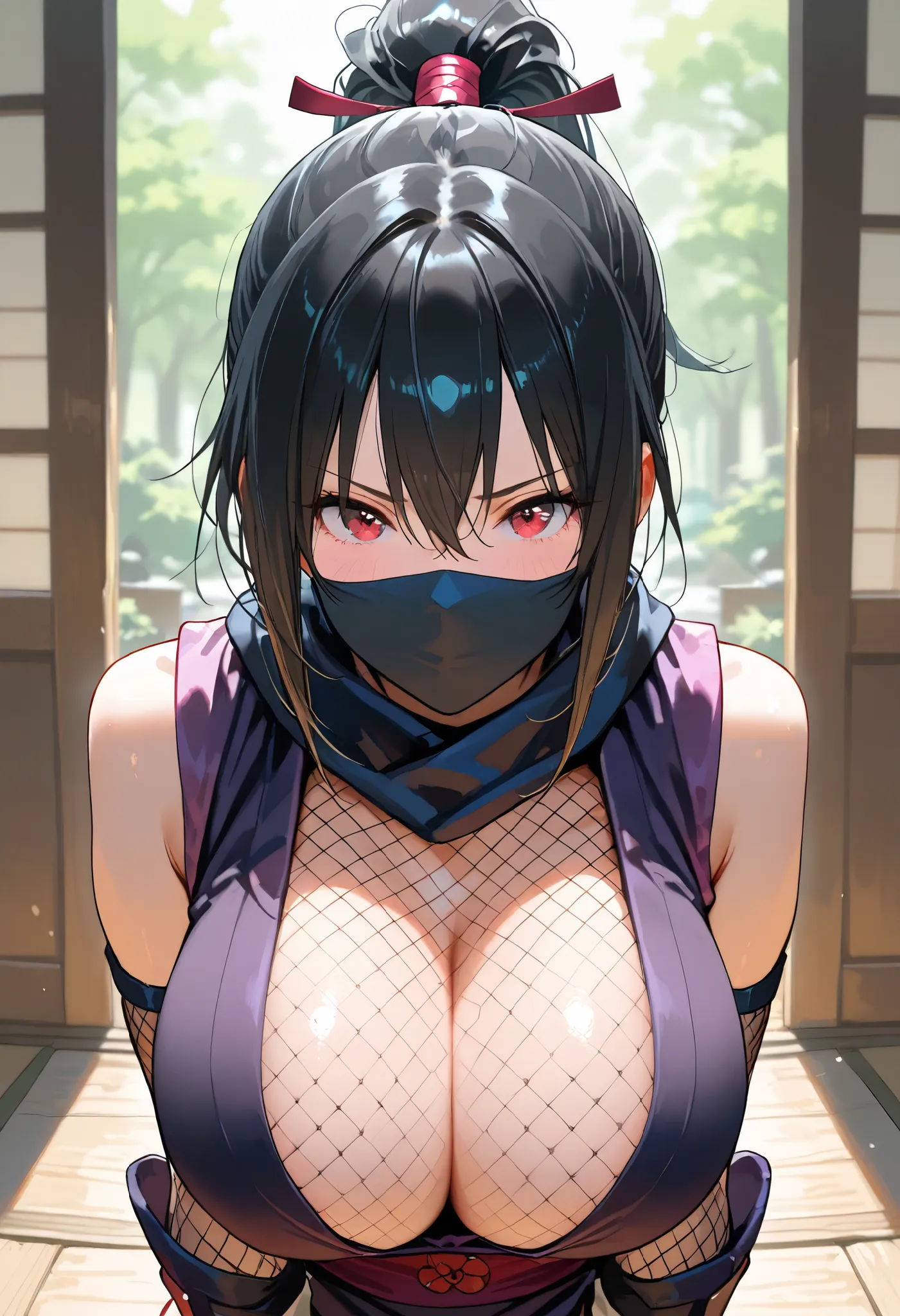    Masterpiece,   top quality, Ninja,  Kunoichi,  big breasts,