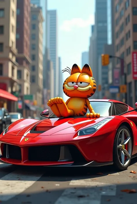 Carro Ferrari con Garfield 