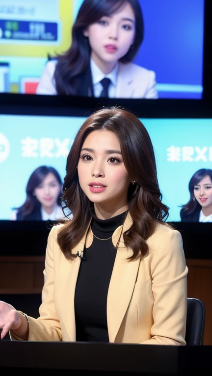 📅 April 21
Commercial Broadcasting Day
Beautiful announcer holding a microphone in front of a studio camera。A news screen is projected in the background 、An intellectual and sophisticated atmosphere 。"