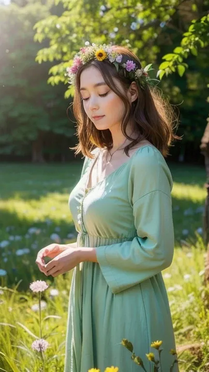 📅 4月22日
アースデイ
A nature-loving woman with flowers in her hair, gently holding a glowing Earth in her hands. She stands in a lush green meadow, symbolizing harmony with nature. Ethereal, ultra-detailed
