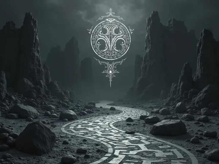 a background with Nordic symbols and runes with black colors, white and gray 