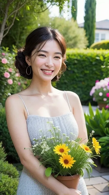 📅 April 24
Botany Day
In a garden surrounded by flowers and greenery、Beautiful woman smiling gracefully 。 Potted plants with herbs in her hands 、 relaxed atmosphere where you can feel the breath of nature 。