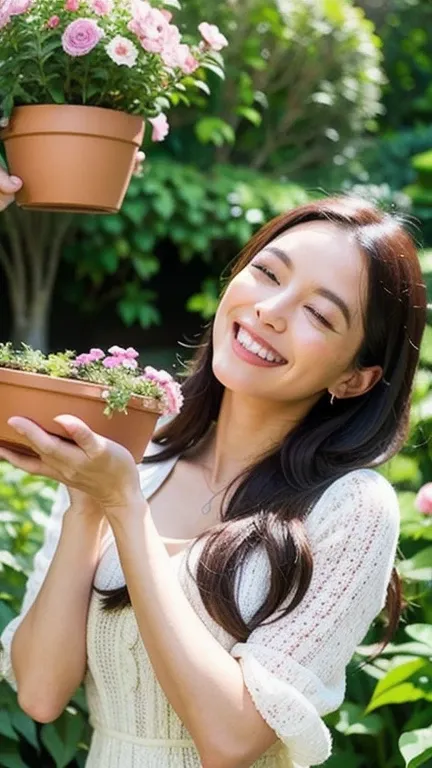 📅 April 24
Botany Day
In a garden surrounded by flowers and greenery、Beautiful woman smiling gracefully 。 Potted plants with herbs in her hands 、 relaxed atmosphere where you can feel the breath of nature 。