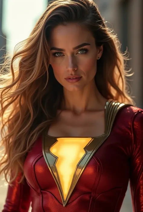 AMBER HEARD, 28 years, beautiful, e-sport, LADY SHAZAM DC COMICS, Long hair, blue eyes, The best quality, High resolution, HD Model, Whole body, 