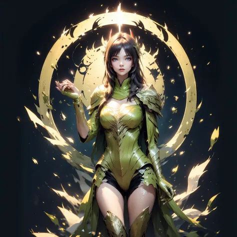 - Main Character, Beautiful "Korean" Woman with blue eyes, shoulder length hair.

- Wearing a costume ("Full Sexy Armor"), a costume that embodies the form of "Caterpie-Pokemon.

(Armor Chest and Thighs open).

Futuristic Costume Design, Caterpie Skin deta...