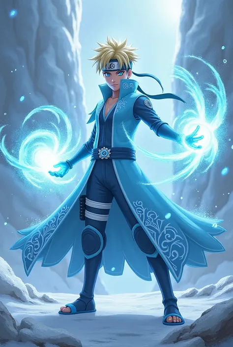 Here's a prompt blending Elsa from Frozen and Naruto Uzumaki into a single character:

Prompt: "Create a fusion character combining Elsa from Frozen and Naruto Uzumaki. This character has the powerful ice magic abilities of Elsa, but with the spiky, blonde...