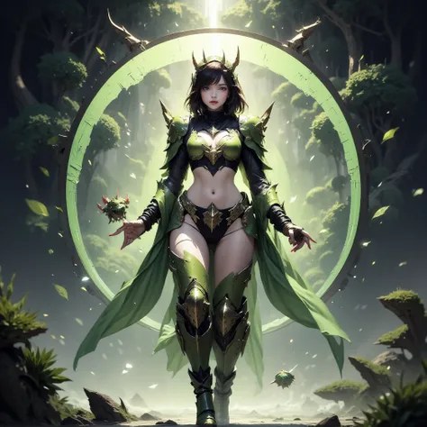 - Main Character, Beautiful "Korean" Woman with blue eyes, shoulder length hair.

- Wearing a costume ("Full Sexy Armor"), a costume that embodies the form of "Caterpie-Pokemon.

(Armor Chest and Thighs open).

Futuristic Costume Design, Caterpie Skin deta...