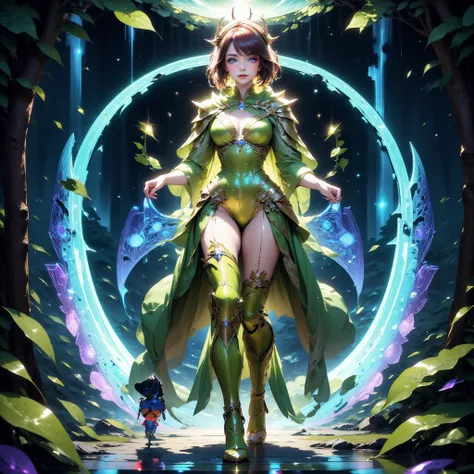 - Main Character, Beautiful "Korean" Woman with blue eyes, shoulder length hair.

- Wearing a costume ("Full Sexy Armor"), a costume that embodies the form of "Caterpie-Pokemon.

(Armor Chest and Thighs open).

Futuristic Costume Design, Caterpie Skin deta...