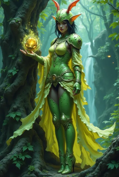 - Main Character, Beautiful "Korean" Woman with blue eyes, shoulder length hair.

- Wearing a costume ("Full Sexy Armor"), a costume that embodies the form of "Caterpie-Pokemon.

(Armor Chest and Thighs open).

Futuristic Costume Design, Caterpie Skin deta...