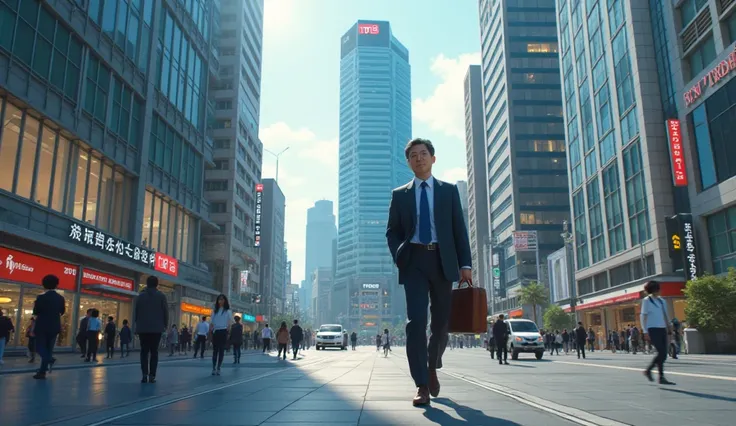 Japanese man walking near TBS