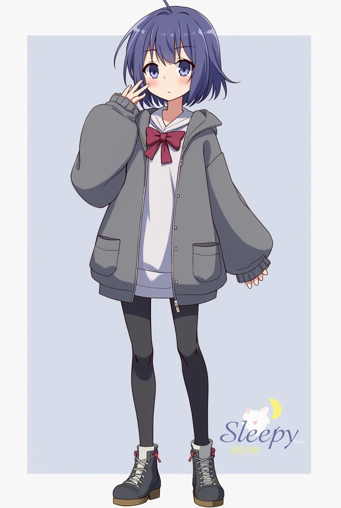 Create a character for me(a) From the anime called Sleepy, Art must be full-body .