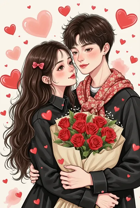 valentine's day poster design,Black and red