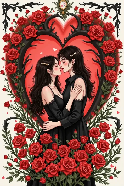 valentine's day poster design，Black and red