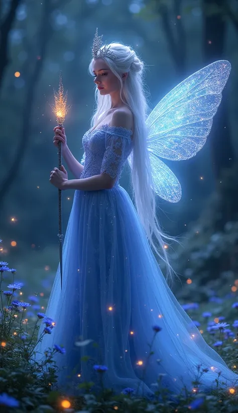 "Deep within the heart of the Hidden Moon Forest, where bioluminescent flowers bloom at midnight, casting a soft ethereal glow, and whispering fireflies drift through the mist, carrying ancient secrets, stands the throne of a fairy queen unlike any other. ...