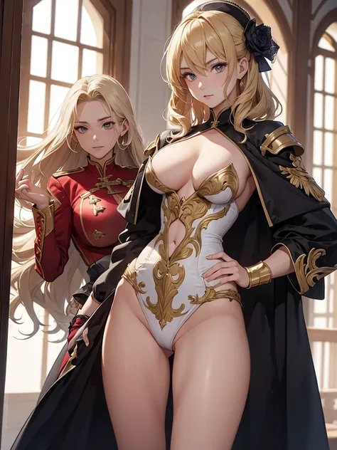 female matador 、 Fencing、Spain、 blonde curled hair 、 topless matador、 big breasts、 Slim waist、Big Breasts、 sharp eyes