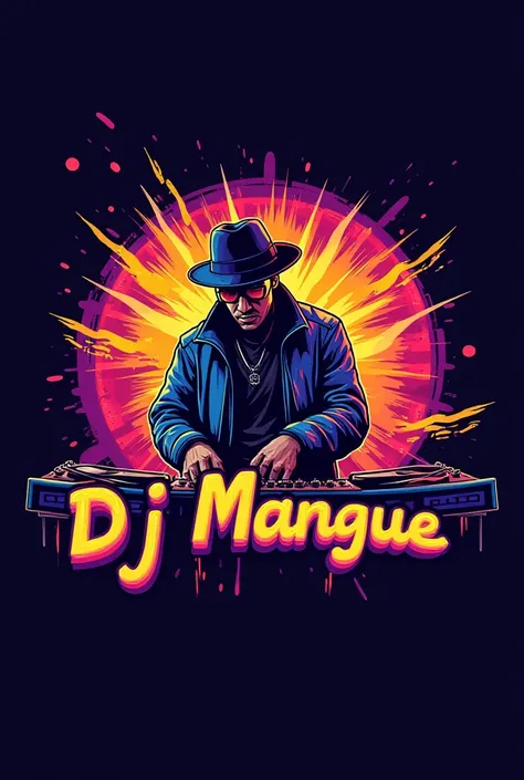 A funk event logo with the name DJ MANGUE 