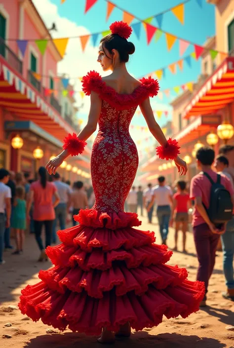 Dressed as a flamenco at the fair