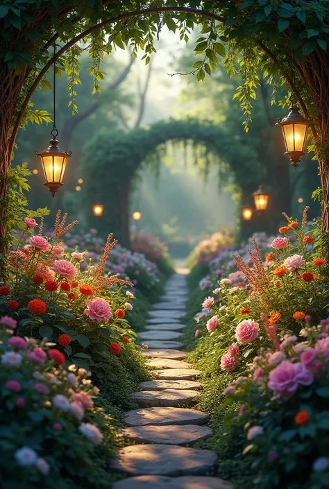 Lighting flower garden