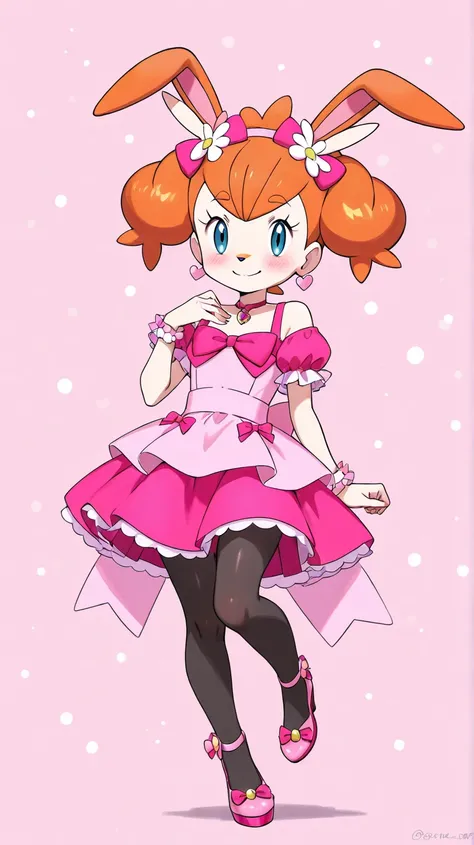 Female furry teenager cute adorable beautiful kawaii nice sassy fancy fabulous Georges sara the Bunny with new cute adorable beautiful kawaii nice sassy fancy fabulous Georges dress pokemon anime style