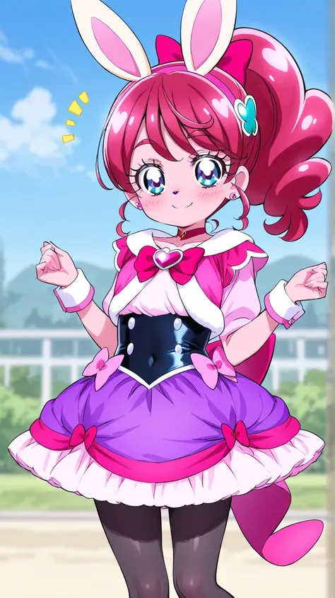 Female furry teenager cute adorable beautiful kawaii nice sassy fancy fabulous Georges sara the Bunny with new cute adorable beautiful kawaii nice sassy fancy fabulous Georges dress precure maker pony style