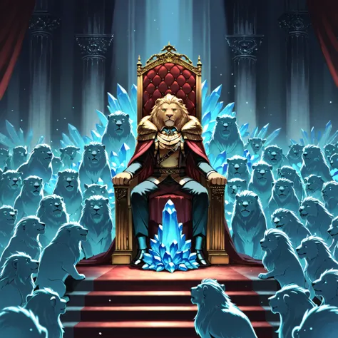 A sea of crystal, in the middle, a throne, surrounded by four creatures, one that looks like a lion, the oufra with a calf, the other with a human and the other with an eagle. E ao redor de a throne, twenty-four more thrones inhabited by elders