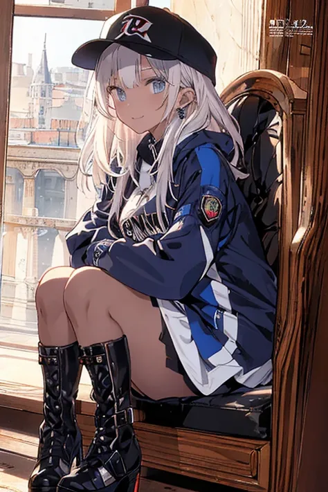 (from below:1.2,  top quality ),  girl ,  platinum colored hair military uniform  , The dreamer wants purplish  blue eyes , (from below:1.2,  top quality ), a  girl ,  blonde hair , The dreamer wants purplish  blue eyes ,  medium ,  Lori does it , ( Master...