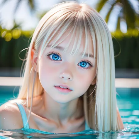  beautiful、 Masterpiece、 top quality、hiqcgbody、anime、 1 girl、 Transcendental Beautiful Girl with Extremely Beautiful Platinum Hair 、 Super Long Blonde Straight Silky Hair 、 Very Beautiful Shining Vivid and Extremely Bright Mint Ice Green Big Eyes、Extremely...